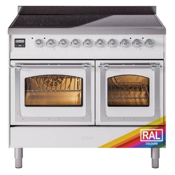 Ilve® Nostalgie II Noblesse 40'' Custom RAL Color Pro Style Induction Range with Chrome Trim-0