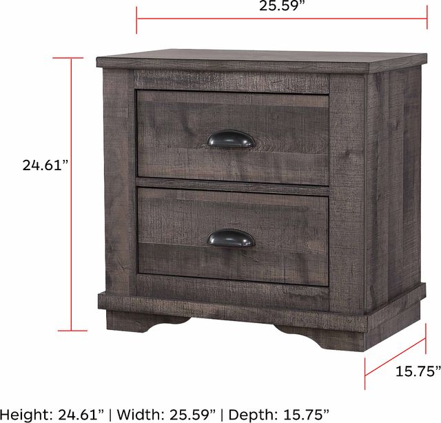 Crown Mark Coralee Gray Nightstand-2
