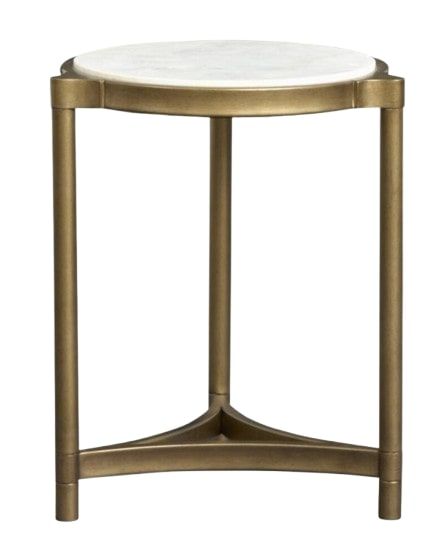 Magnussen Home® Cassidy Volakas Classic Round Accent Table with Aged Brass Base-0