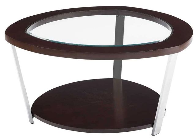Steve Silver Co. Duncan Glass Top Cocktail Table with Espresso Base-0