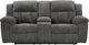 Signature Design by Ashley® Frohn Graphite Manual Double Reclining Loveseat with Console-2