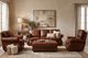 USA Premium Leather Furniture 9055 Alligator/Brandy Power Recliner-1