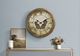 Monarch Specialties Inc. Antique Brown 23" Round Wall Clock with Roman Numerals on Beige/Brown Backg-2