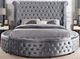Furniture of America® Sansom Gray Eastern King Upholstered Platform Bed-1