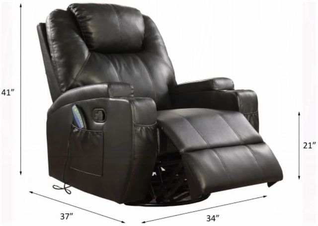 ACME Furniture Waterlily Black Motion Rocker Recliner with Swivel-2