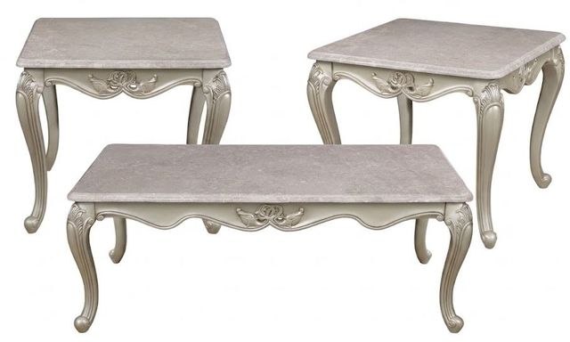 New Classic® Home Furnishings Monique 3-Piece Champagne Occasional Table Set-0