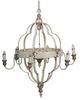 A & B Home Distressed White Iron 6-Light Chandelier-0