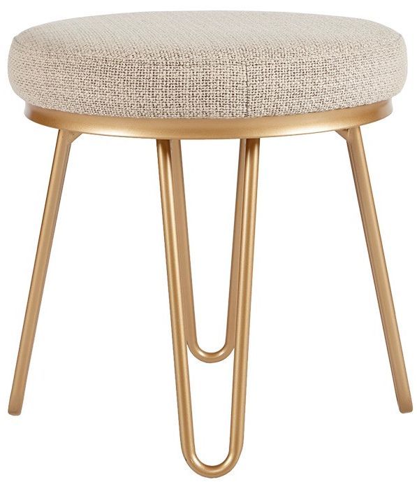 Olliix by INK+IVY Tan/Gold Beverly Round Stool-1