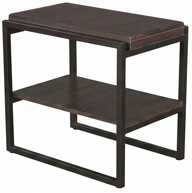 Sunny Designs™ Tyler French Brown Chairside Table with Black Metal Frame-0