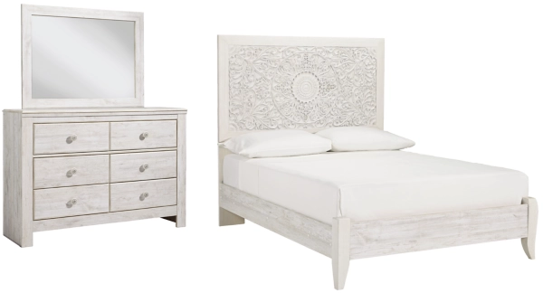 Signature Design by Ashley® Paxberry 3-Piece Whitewash Full Panel Bed Set-0