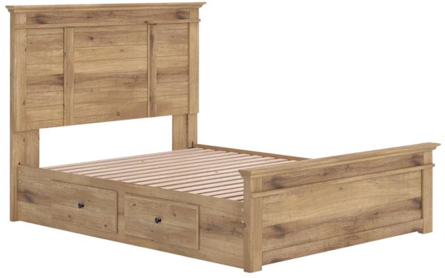 Signature Design by Ashley® Makidern Tan Queen Panel Bed with 2-Drawer Storage-2