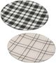 A & B Home 2-Piece Beige/Black Round Charger Plate Set-0