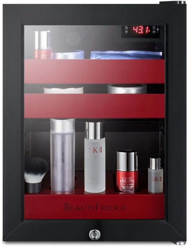 Summit® BeautiFridge 14" 0.9 Cu. Ft. Black Cosmetic Refrigerator-1