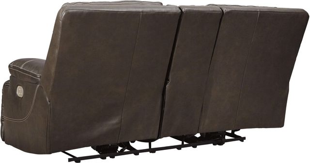 Signature Design by Ashley® Ricmen Walnut Power Reclining Loveseat with Console-3