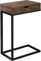 Monarch Specialties Inc. Brown Reclaimed Wood Drawer Table with Black Metal Base -0