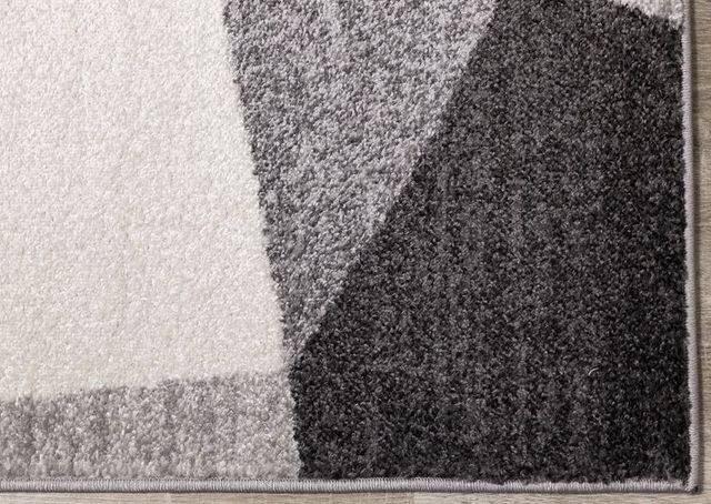 Kalora Interiors Focus Grey White Geometric Shapes 5'3" x  7'7" Rug-2