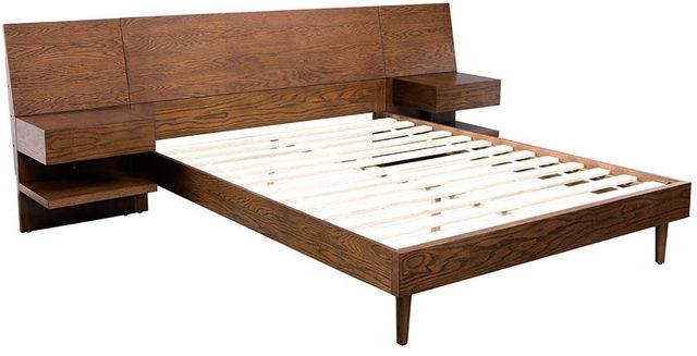 Olliix by INK+IVY Pecan Queen Clark Bed with 2 Nightstands-0