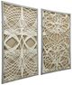 A & B Home Sienna 2-Piece Gray/White Leaf Shadow Box Wall Decor Set-0