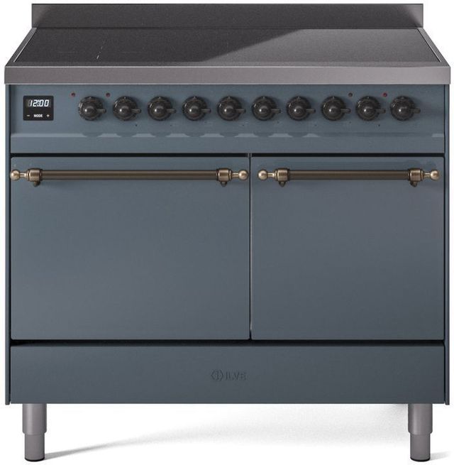 Ilve® Nostalgie II Series 40" Blue Grey Pro Style Induction Range-0