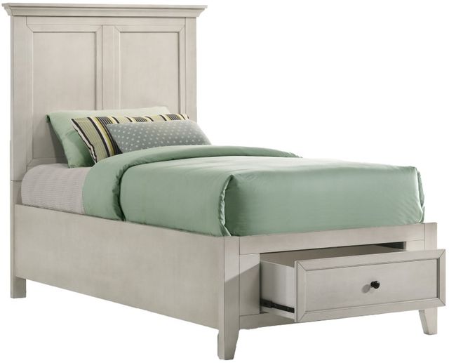 Intercon San Mateo Rustic White Youth Twin Storage Panel Bed-0