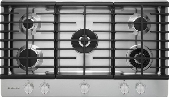 KitchenAid® 36.25'' Stainless Steel Gas Cooktop
