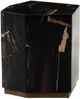 Four Hands Shep Polished Petrified End Table with Matte Brass Base-3