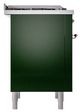 Ilve® Nostalgie II Noblesse 36'' Emerald Green Pro Style Dual Fuel Range with Copper Trim-2