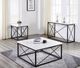 Steve Silver Co. Skyler 3-Piece White Top Occasional Table Set with Black Base-1