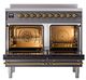 Ilve® Nostalgie II Noblesse 40'' Graphite Matte Pro Style Induction Range with Brass Trim-1