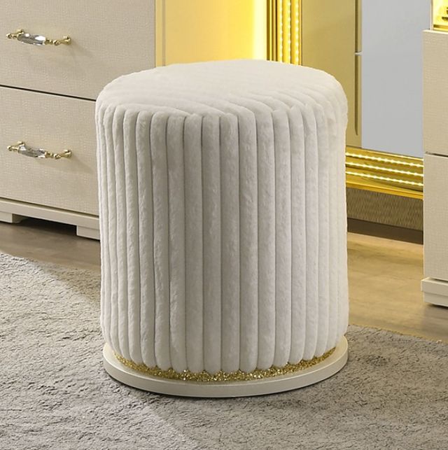Furniture of America® Lucida Beige Vanity Stool -1