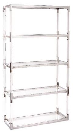 Mazin Furniture Lyrica Chrome 5-Tier Bookcase