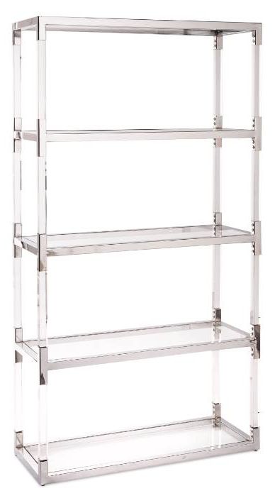 Mazin Furniture Lyrica Chrome 5-Tier Bookcase-0