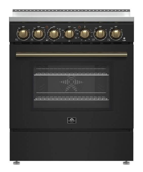 FORNO® Paolo 30" Black Pro Style Electric Range-1