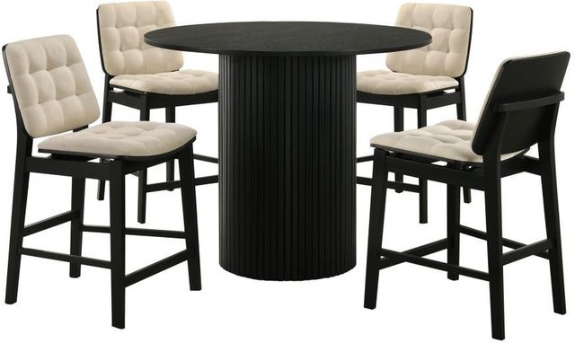 Coaster® Hamlyn 5-Piece Black/Cream Round Counter Dining Set-0