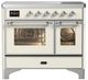 Ilve® Majestic III 40" Antique White Pro Style Induction Range with Triple Glass Door and Chrome Trim-0