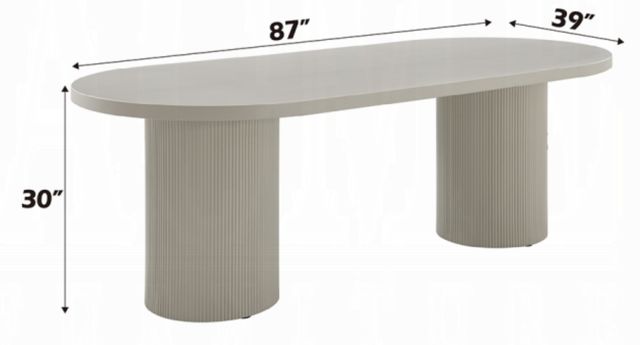 ACME Furniture Laela White Oval Dining Table-2