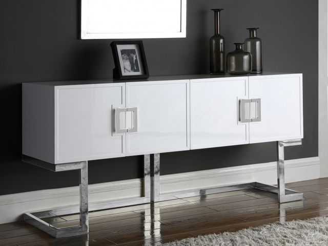 Meridian Furniture Beth White/Chrome Buffet-2