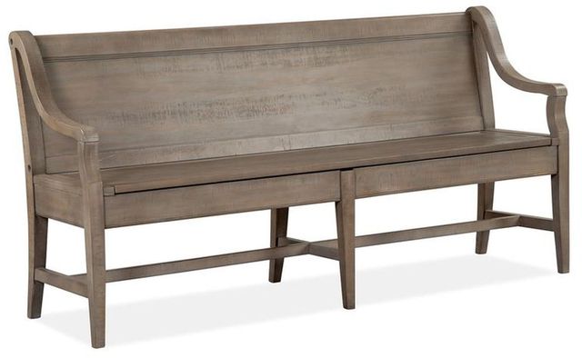 Magnussen Home® Paxton Place Dovetail Grey Bench with Back-0