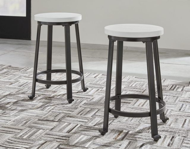 Signature Design by Ashley® Challiman Vintage White Counter Stool-3