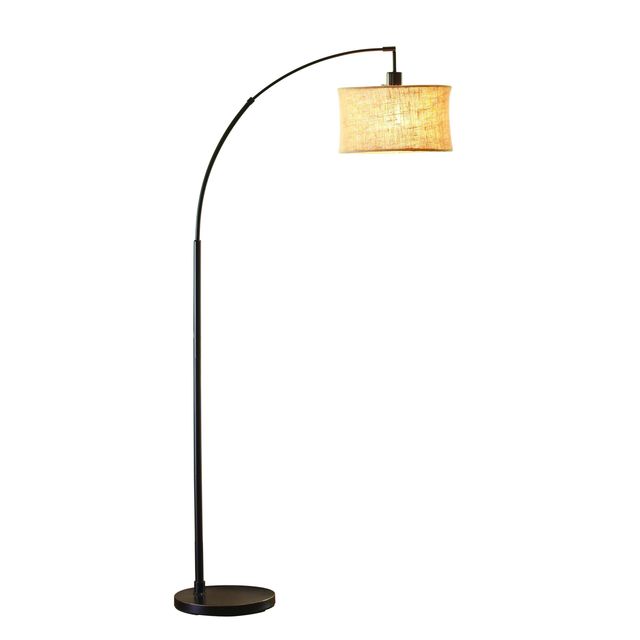 Adesso® Burlap Dark Bronze Arc Lamp-0