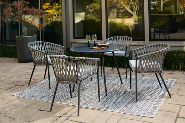 Signature Design by Ashley® Palm Bliss 4-Piece Grey Outdoor Chair Set-4
