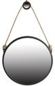 A & B Home Cleveland Matte Black Rope Strap Mirror-0