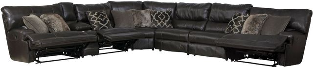 Catnapper® Como 7-Piece Chocolate L-Shape Manual Reclining Sectional-1
