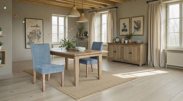 Nest Home Collections Sasha Ocean Blue/Gray Wash Dining Chair-1