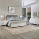 Liberty Furniture Reflections 4-Piece Gray/Pearl White/Rhinestone Queen Upholstered Bedroom Set-1