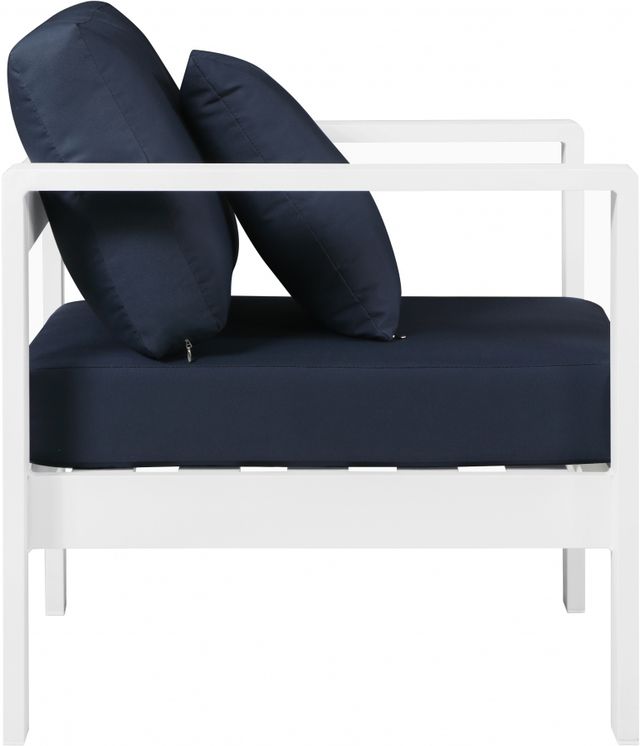 Meridian Furniture Nizuc Navy Waterproof Fabric Outdoor Patio Aluminum Arm Chair-2