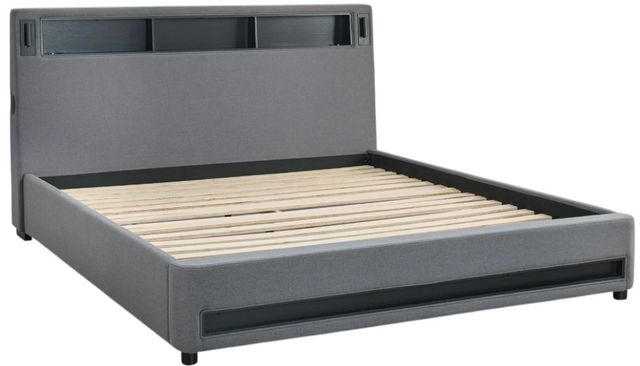 Signature Design by Ashley® Verishaw Gray Queen Upholstered Panel Bed-2