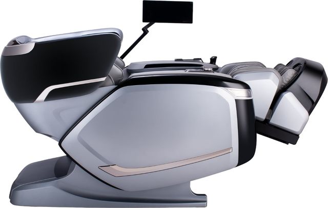 Cozzia® Quantum Matte Black/Silver Power Massage Chair Courtside