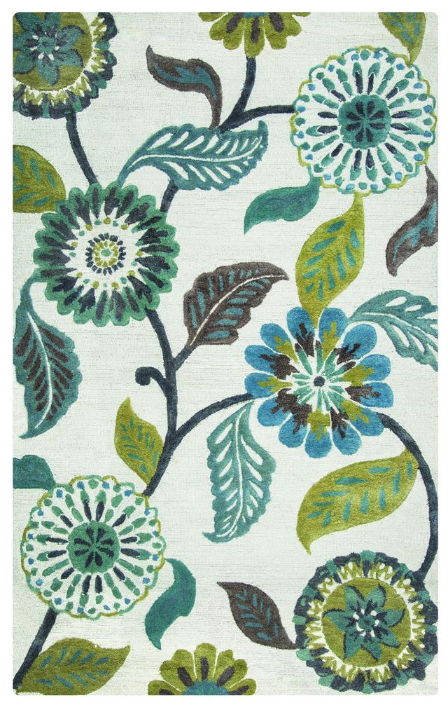 Rizzy Home Eden Harbor Sage/Blue-Teal 2'6" x 8' Runner Rug-0