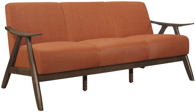 Mazin Furniture Damala Orange/Walnut Sofa-1